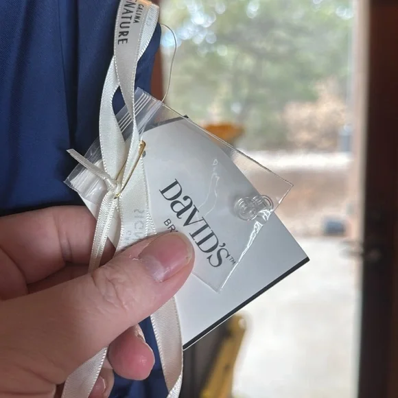 NWT Galina Signature Odette Navy Satin Gown Size 16 Formal Prom Maxi Dress - Picture 7 of 10